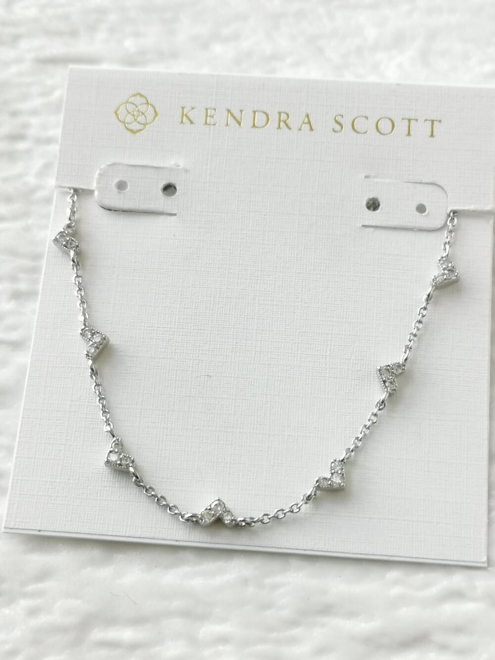 Kendra Scott Silver Pavé Station Chain Necklace